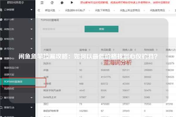 闲鱼鱼竿捡漏攻略：如何以最低价格找到心仪钓具？