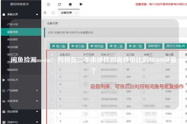 闲鱼捡漏medm：如何在二手市场找到高性价比的MEDM设备？