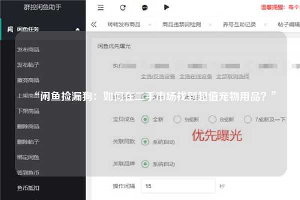 “闲鱼捡漏狗：如何在二手市场找到超值宠物用品？”