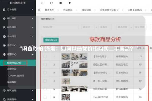 “闲鱼秒拍 深圳：如何以最优价格购买二手商品？”